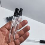 شیشه عطر تستر ۱۰ میل با درب و والف مشکی پلاستیکی