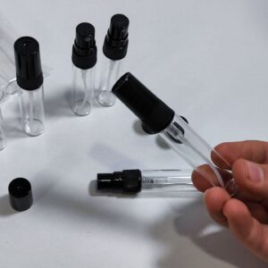 شیشه عطر 5میل تستر درب و والف پلاستیکی مشکی